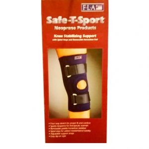 Estabilizador de rodilla con muelles en espiral y almohadilla de herradura extraíble